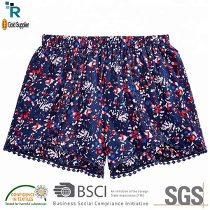 Pantalones Cortos de Lino y Algodón Transpirables y Respetuosos con el Medio Ambiente, Decoración de Encaje, Cintura Elástica, Estilo Informal, BD - Product Image 4