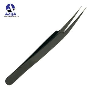 Pince à épiler professionnelle antistatique noire mate de haute qualité avec pointe de précision pour extensions de cils, conçue - Product Image 3