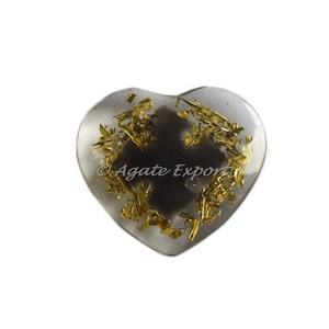 Symbole carré en obsidienne noire artisanale en pierre semi-précieuse indienne sur les cabochons cœur en orgonite - Product Image 1