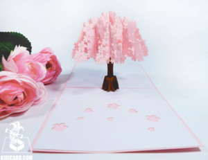 บัตรกำนัลป๊อปอัพลายดอกซากุระบานสำหรับงานฝีมือจากกระดาษหัตถกรรม3D สวยงาม - Product Image 5