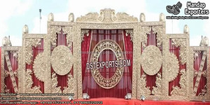 Impresionante Panel de corona de escenario de boda real, paneles dorados para Walima musulmana, Marco trasero, decoración de escenario, decoraciones de boda - Product Image 5