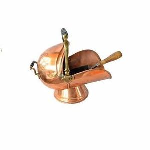 Estilos elegantes Diseño antiguo Cubo de carbón de metal y juego de jarrón de vela Accesorios de chimenea de cobre puro - Product Image 5