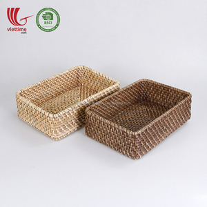 Honey Brown Eco-Friendly Foldable <strong>Wicker</strong> Storage <strong>Basket</strong> Classic Style for Kitchen Home Use Wholesale From Vietnam - Product Image 5