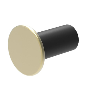 Crochet simple en acier inoxydable avec bouton rond en laiton mat - Product Image 1