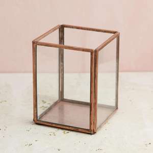 Clear Nordic Glass Vase in Bulk with Metal Stand Rack Beaker Plant Vase Bud Terrarium Flower Hydroponic Vase for Home Decor - Product Image 1