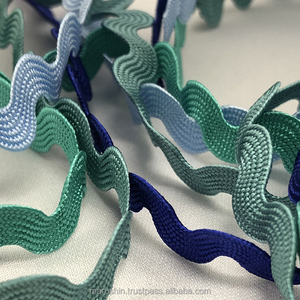 100% poliéster Rick Rack cordón trenzado suave cordón para zapatos bolsas prendas decoraciones correas redondas planas con Material de goma - Product Image 2