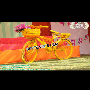 รถบั๊กกี้ตกแต่งจักรยานสำหรับเจ้าสาวทางเข้าเจ้าสาวใหม่ประดับด้วยดอกไม้สำหรับเจ้าสาว - Product Image 1