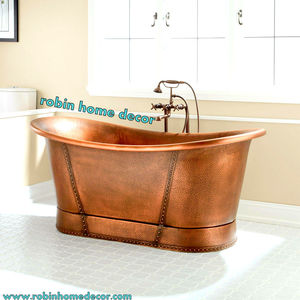 Best Quality Boat Shop Hammered Copper Bathtub for Hotel <b>Bathroom</b> Use for Export From India - Product Image 2