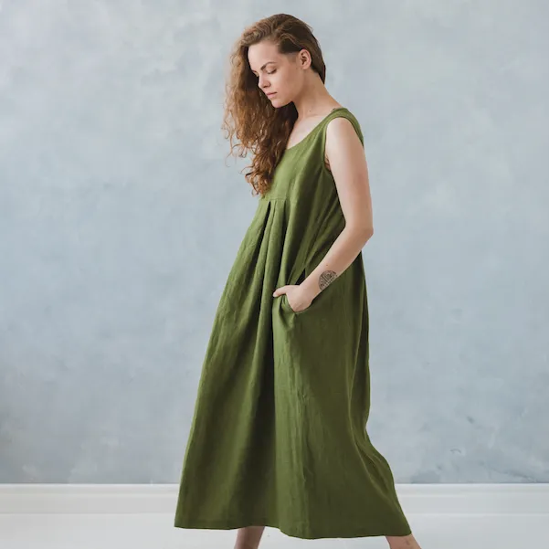 Soft Linen Dress / Linen Long Sundress