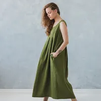 Мягкое льняное платье-сарафан Soft Linen Dress / Linen Long Sundress