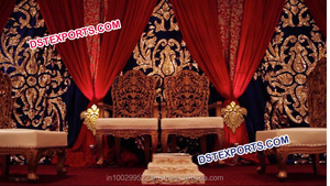 Purple Wedding Stage Backdrop for Decoration Embroidered Backdrop <b>Curtain</b> Wedding Stage Backdrop - Product Image 6