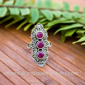 ล่าสุด925สเตอร์ลิงเงินทับทิมแหวนที่ทำด้วยมือ - Product Image 2