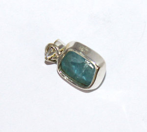 Fait à la main A + pierre précieuse aigue-marine naturelle 925 pendentif en argent sterling massif 1 "de long bijoux fins prix de gros - Product Image 2