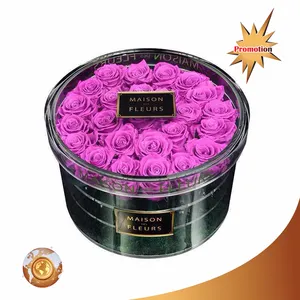 Round Luxury Clear Acrylic Flower Box acrylic flower box