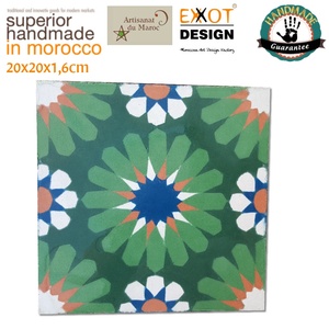 Azulejos de Cemento Encaustico Hechos a Mano en Marruecos, Textura Sólida, Diseño Mediterráneo, Resistentes al Desgaste, para Uso en Interiores de Habitaciones de Hotel, 200x200mm - Product Image 6