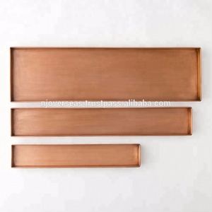 Plateau de service rectangulaire en cuivre, écologique, jetable, durable, de qualité commerciale, pour une décoration de table élégante et le service - Product Image 2