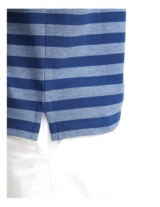 Polo a rayas verticales para hombre, camiseta personalizada de marca, Manga corta BD, punto, 100% algodón, hilo informal inteligente teñido, 1500 - Product Image 3