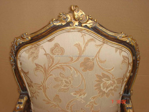 Silla de ocio francesa antigua, silla de sala de estar, elegante madera maciza de caoba dorada para muebles de comedor interior - Product Image 6