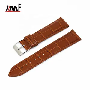 Nouveau style européen de luxe exotique rembourré jure fabriqué à la main multi taille semi-mat bracelet de montre en cuir de veau grain d'alligator - Product Image 1