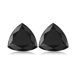 Paire de diamants noirs taille trillion AAA + de la meilleure qualité de fantaisie pour la boucle d'oreille en diamant couleur noir de jais diamant noir lâche 1 carat - Product Image 1