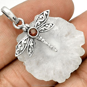 Quartz solaire pierres précieuses 925 pierres précieuses solides 925 argent Sterling massif pendentif fait main pendentif de mode pour les femmes fournisseur en vrac - Product Image 1