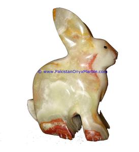 Estatua de Conejo Pequeña y Hermosa, Artesanía de Mármol de Ónix Natural para Jardín o Hogar - Product Image 4