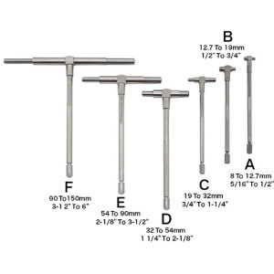 6 cái chính xác có thể điều chỉnh telescoping Gauge Set 8-150 Mét Kính thiên văn Gauge 5/16 " - 6" t-khoan lỗ đồng hồ đo - Product Image 2