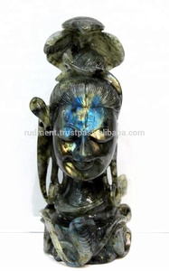 Escultura de labradorita tallada a mano, estatua de Shiva, piedra semipreciosa Premium elaborada por artesanos expertos - Product Image 3
