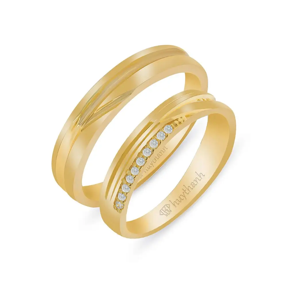 NC438 Lasciate Che estoile anello di cerimonia nuziale 14k oro bianco/oro cubic zirconia - HTJ brand - Vietnam produttore di gioielli