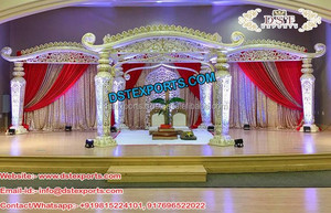 Impresionante boda Golden Mandap Set Indian Wedding Mandap Setup Fabricante Nuevo diseño Asequible Wedding Mandap Venta Australia - Product Image 4