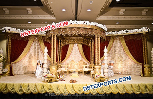 Indian Wedding Wooden Carved Mandap Gorgeous maharani mandap for hindu wedding Avni mandap for Indian wedding USA Event decor - Product Image 2