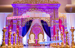 Mandap de Seis Pilares Real para Bodas, Mandap de Fibra, Mandap de Cristal para Escenario de Boda, Decoración de Eventos en Nuevo México y Melbourne - Product Image 6