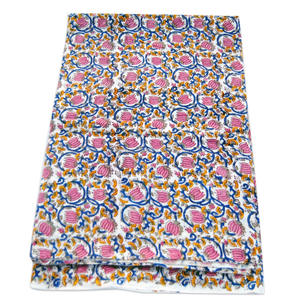 Hermosa Tela con estampado de bloques florales indios, ropa de vestir con estilo multicolor, la piel más cómoda para bolsos y cortinas - Product Image 4