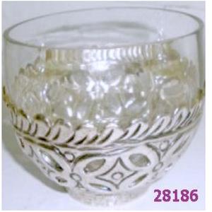 Porte-bougie votive en verre et laiton fait à la main forme de bol gravé Design décor à la maison activités religieuses bougeoir de mariage - Product Image 2