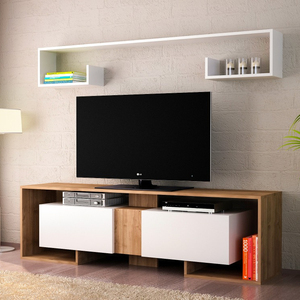 Meuble TV moderne de luxe exclusif avec panneau de bois de noyer blanc design rose de Turquie Meilleure vente Meubles de maison pour le salon - Product Image 1