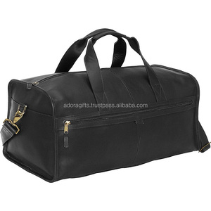 Bolso cilíndrico de lona de fábrica India, mochila de viaje de cuero, bolso de hombro para senderismo - Product Image 1