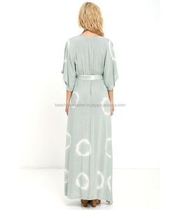 Suelto y cómodo Kaftan/caftán de las mujeres rayón empate tinte caftán de playa - Product Image 2