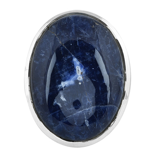 Lapis Lazuli พลอยรูปไข่925แหวนเงินสเตอร์ลิงเครื่องประดับหนามเตยเงินชุบเงินแหวนแฟชั่นสำหรับงานเลี้ยงของขวัญแต่งงาน - Product Image 1