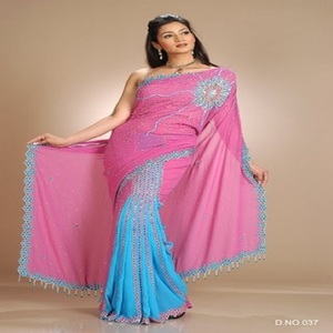 Ropa de fiesta de diseñador étnico, saree bordado indio, bollwood tradicional - Product Image 1