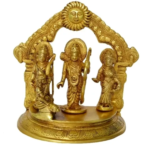 Lord ram com sita ji e laxman estátua de metal latão
