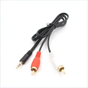 Kabel Audio 2RCA Ke 3.5 Kabel Audio Mobil, Kabel Audio Mobil RCA 3.5Mm Jack Pria KE Pria RCA AUX untuk Amplifier Telepon Headphone Speaker Wire