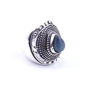 Customized <b>925</b> Sterling <b>Silver</b> Aqua Chalcedony <b>Ring</b> Ocean Pear Cut Delight Fine Jewelry Eternity Vermeil <b>Rings</b> Manufacturer - Product Image 2