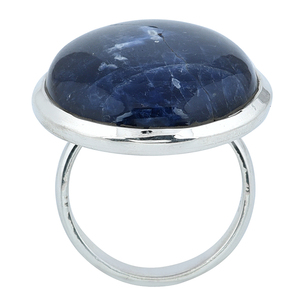 Lapis Lazuli พลอยรูปไข่925แหวนเงินสเตอร์ลิงเครื่องประดับหนามเตยเงินชุบเงินแหวนแฟชั่นสำหรับงานเลี้ยงของขวัญแต่งงาน - Product Image 2