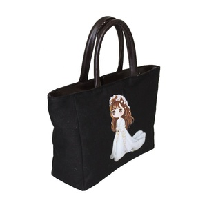 Sérigraphie Dames Fourre-Tout Sac À Main 12 Oz Toile Teinte avec Doublure En Polyester PU Rembourré Corde Poignée Zip Poche Emballage Cadeaux - Product Image 3