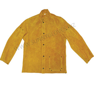Veste de soudage en cuir de col ignifuge écologique de haute qualité/veste de soudage en peau de vache fendue - Product Image 3