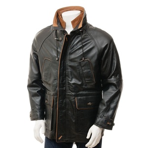 Mens Blazer En Cuir Manteau - Product Image 1