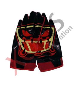 Gants d'équipe de Football, collants, professionnelle, noir et rouge, incrustés - Product Image 1