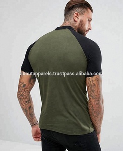 Polos de uniformes ajustados personalizados a granel para hombres 100% algodón al por mayor, polos transpirables raglán de contraste para hombres de Venta caliente - Product Image 2