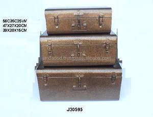 กล่องเก็บของเหล็กสำหรับใช้ในบ้าน พร้อมการเคลือบผงสีทองเหลืองโบราณ สำหรับตกแต่งบ้านสไตล์วินเทจ - Product Image 2