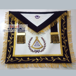 Freemason Master Grand Delantal personalizable, tela bordada de cuero, cuello de cinta, costura de punto de cruz para masónico - Product Image 5